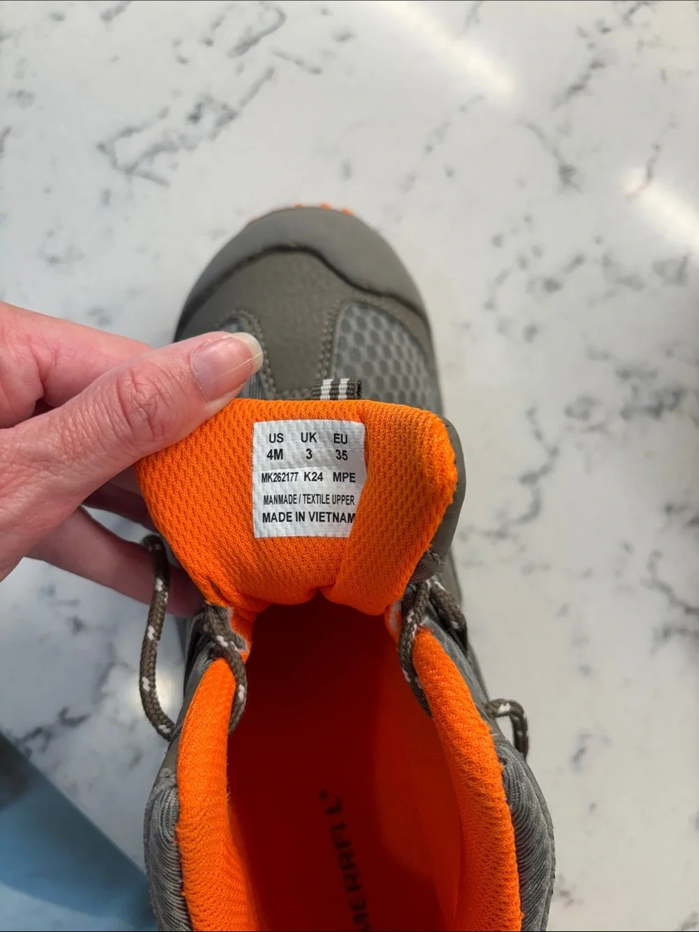 Merrell Kids Gray and Orange Hiking Boots